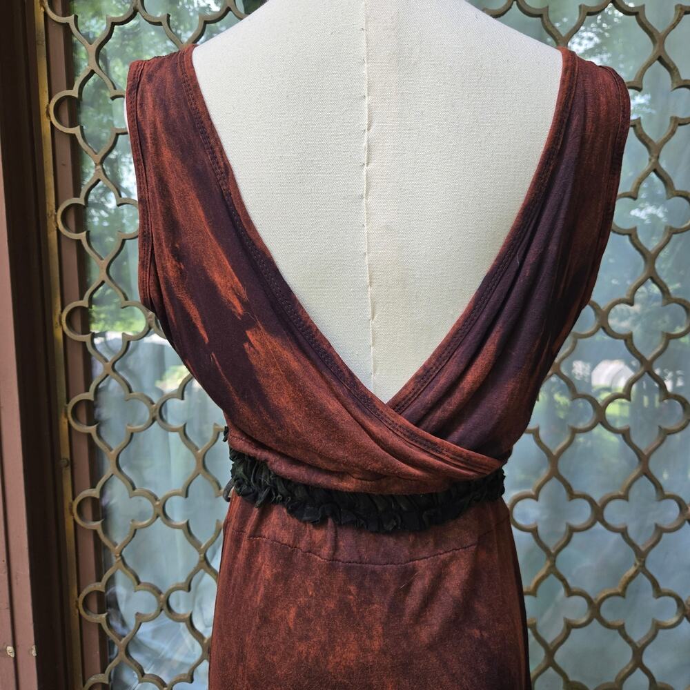 NEW Rising International Handmade Tie Dye Embroidered Maxi Dress L Boho Nepal - Picture 8 of 12